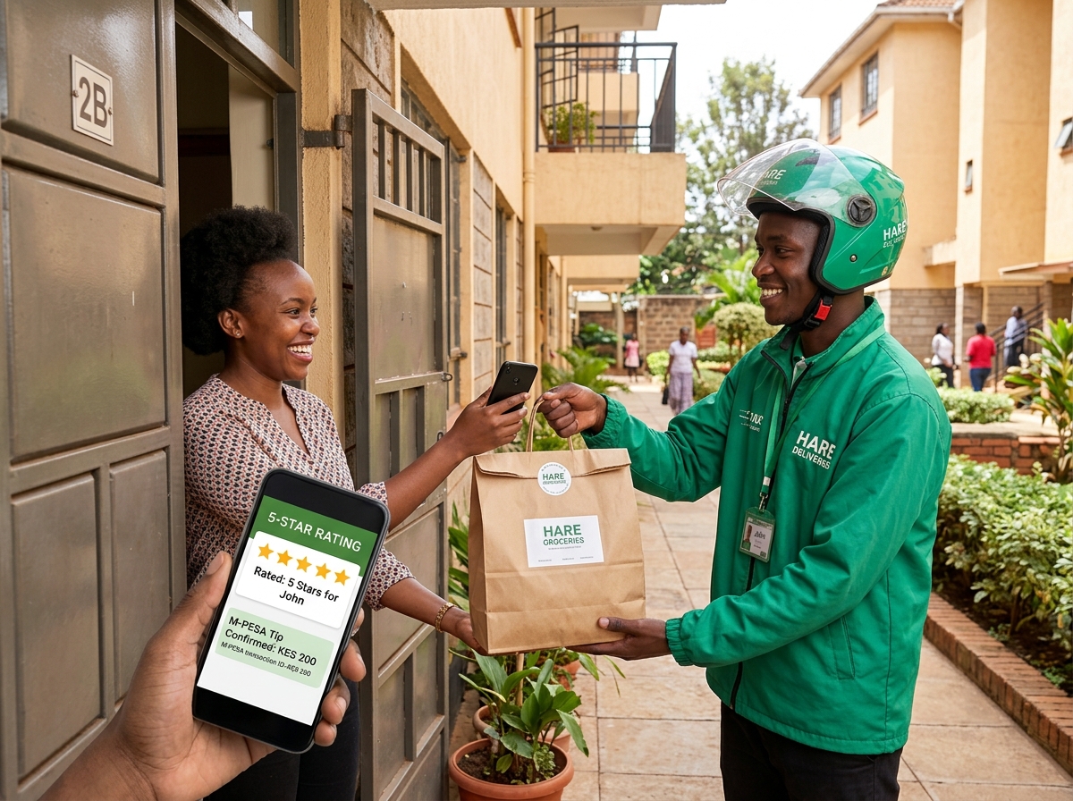 Resident tipping LOCALEA errand runner via M-PESA